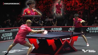 Wang Chuqin vs Felix Lebrun  WTT Singapore Smash 2024 Highlights [upl. by Aicertap]