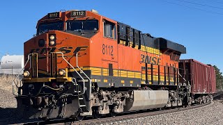 Very Weird BNSF Ballast Train UBXXCHE901B 1x1 with DPU [upl. by Laram]