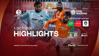 01 October  CLUB MALDIVES CUP 2024  Match Highlights [upl. by Daiz]