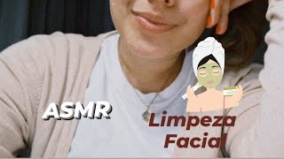 ASMR Limpeza facial com toques na tela asmrskincare cameratouching asmrcaseirinho asmrrelaxing [upl. by Bently412]