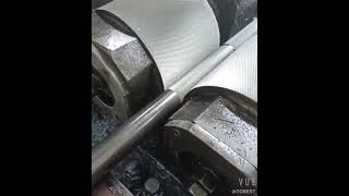 Barbell knurling by TOBEST thread rolling machine [upl. by Pirbhai886]