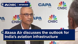 Akasa Air discusses the outlook for Indias aviation infrastructure [upl. by Letnohc]