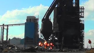 “L” Furnace DownComer amp Ash Bin  Bethlehem Steel  Controlled Demolition Inc [upl. by Ydne]