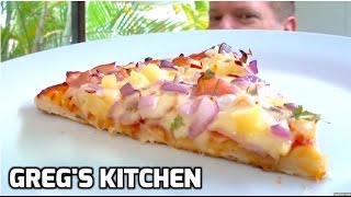 HAM AND PINEAPPLE HAWAIIAN PIZZA RECIPE  Gregs Kitchen [upl. by Mitzi]