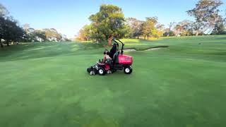 Oatlands Golf Club trial electric greens mower [upl. by Eniamreg130]