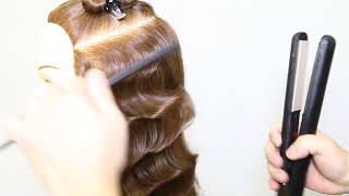 flat iron style  marcel wave  핑거웨이브 매직드라이  finger wave magic dry [upl. by Akemat]