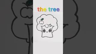 How to Draw an Apple Tree in 60 Seconds 🌳🍎 Shorts  Rainbow Art [upl. by Abdel85]