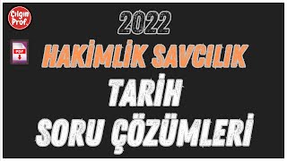 2022 Hakimlik Savcılık Tarih Soru Çözümleri  2022 Adli ve İdari Yargı Tarih Soru Çözümleri [upl. by Resa]