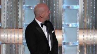 Golden Globes 2011 Bruce Willis is Ashton Kutchers Dad [upl. by Othella]