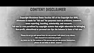 content disclaimer intro copyright disclaimer copyright strike [upl. by Chuu]