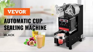 VEVOR Electric Automatic Bubble Tea Cup Sealer Commercial Sealing Machine 500 Cupshr [upl. by Aneetak697]