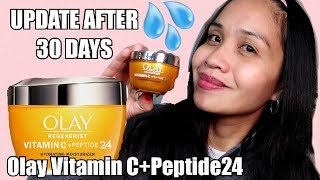 Update after 1 MonthOlay Regenerist VitaminC Peptide 24 Antiaging [upl. by Yelknirb]