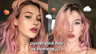 how to dye ur hair pastel pink  okaysage [upl. by Arimihc625]