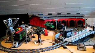 Lego Eisenbahn  Drehscheibe mit Lokschuppen [upl. by Hemphill12]