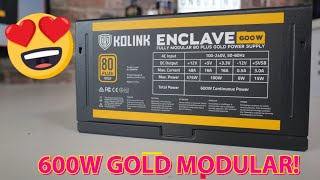 BEST Value 600w Fully Modular 80 Plus Gold PSU Kolink Enclave KLG600FM [upl. by Neri196]