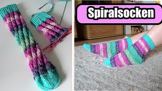 Spiralsocken stricken [upl. by Aihsenor]