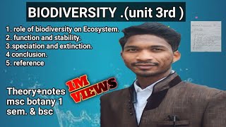 biodiversity unit 3rd msc botany 1 sem theorynotes [upl. by Ioves]