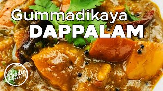 Gummadikaya Pulusu  Indian Style Pumpkin Curry  Gummadikaya Bellam Dappalam  Foodio Recipes [upl. by Ynner]