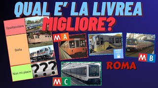 Le livree dei treni della METRO DI ROMA  Metro A B C Metromare [upl. by Annayd]