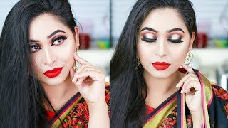 Party Makeup Using Pancake And Panstick  Bangladeshi Indian Wedding Makeup [upl. by Ryon189]