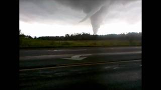 EF4 tornado with 4 funnels as it enters city of Cu [upl. by Bunch651]