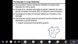 Strength of Weak Ties  06 Measuring Strong Ties on a Large Scale Network [upl. by Weatherby]