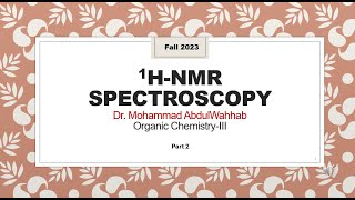 1HNMR spectroscopy for beginners  part 2 [upl. by Fina870]