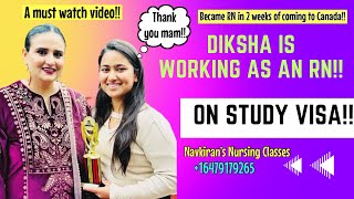 Diksha has become RN in 2 weeks Navkiran’s Nursing Classes [upl. by Nodnas819]