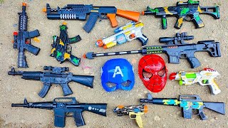 Collecting 7 Sniper Rifles AK47 GUN NERF GUN NERF SNIPER RIFLE M16 GUN NERF MEGA DUAL STRIKE MP5 GUN [upl. by Trudy729]