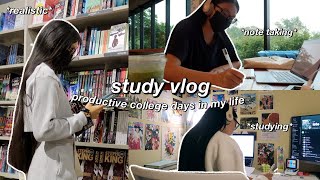 STUDY VLOG  productive college days in my life  studying note taking amp what’s in my school bag💫 [upl. by Carce577]