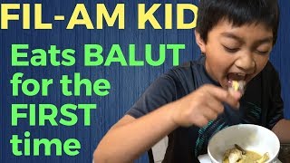 10Year Old FilAm Basketball Player Eats Balut for the First Time [upl. by Page]