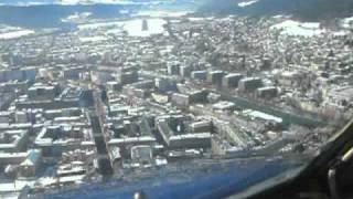 Visual Approach to Innsbruck B737500 SkyEurope Cockpit View [upl. by Aveneg]