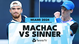 Jannik Sinner vs Tomas Machac Entertaining Match Highlights  Miami Open 2024 QuarterFinal [upl. by Lessirg]