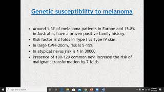 Lecture17 Malignant Melanoma Part1 Rooks chapter 143 [upl. by Coletta]