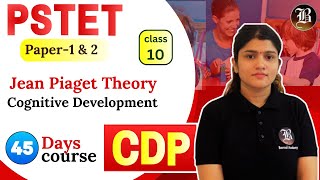 CDP Lec 10 Jean Piaget Theory  Cognitive Development PSTET Paper1 amp 2 45 Days Crash Course [upl. by Ecadnak]