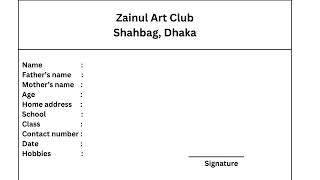 Class Five Form completion on Art Club  Form Fill up [upl. by Akeemaj551]