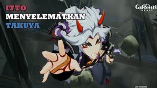 Itto Menyelamatkan Takuya Garis Cutscene Oni MerahampOni Biru  Quest Story Arataki Itto [upl. by Seitz]