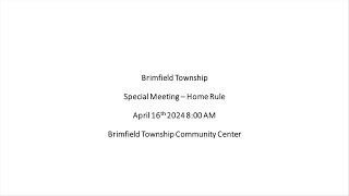 Brimfield Township Board of Trustees Special Meeting 41624 [upl. by Duffie]