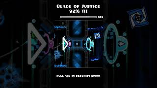 I Got HUGE Progress on BLADE OF JUSTICE 92 GEOMETRY DASH  geometrydash shorts [upl. by Peppi]