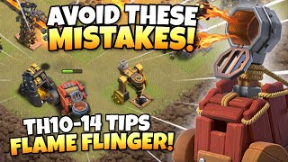 1001 Mistakes to AVOID with Flame Flinger Siege Machine for TH1014  Clash of Clans [upl. by Eirroc372]