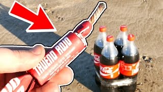 OBSERVA LO QUE SUCEDIO CUANDO EXPLOTE 4 BOTELLAS DE COCA COLA CON UN PETARDO [upl. by Colpin395]