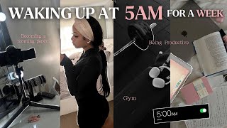 WAKING UP at 5AM for a WEEK  How I Became a Morning Person Gym Tips Being Productive [upl. by Sikorski]