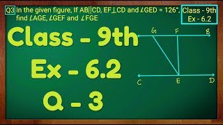 Class  9th Ex  62 Q 3 Lines and Angles Maths NCERT CBSE [upl. by Nylynnej]