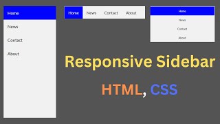 How To  Create Responsive Sidebar Menu [upl. by Raab]