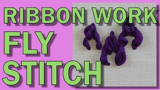 🌷Ribbon Flowers Embroidery  Ribbon work ribbon fly stitch🌷 [upl. by Elram]