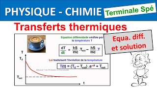 BAC Terminale spé physique Equation différentielle transferts thermiques [upl. by Hammel]