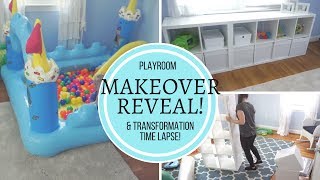 PLAYROOM MAKEOVER  ReDecorate Design Reveal amp SPEED CLEAN [upl. by Richardson]