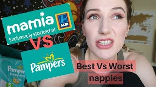 PAMPERS VS MAMIA ALDI  A NAPPY COMPARISON AND REVIEW [upl. by Giordano]