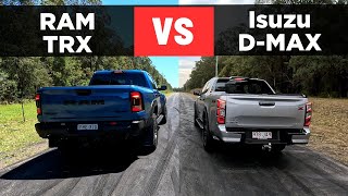 Drag Race 2024 Isuzu DMax vs RAM 1500 TRX – 0100 14 mile [upl. by Hayikat]