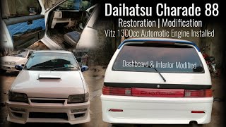 Daihatsu Charade 88 Restoration  Interior Modified  Vitz 1300cc Automatic Engine Installed [upl. by Shantha]